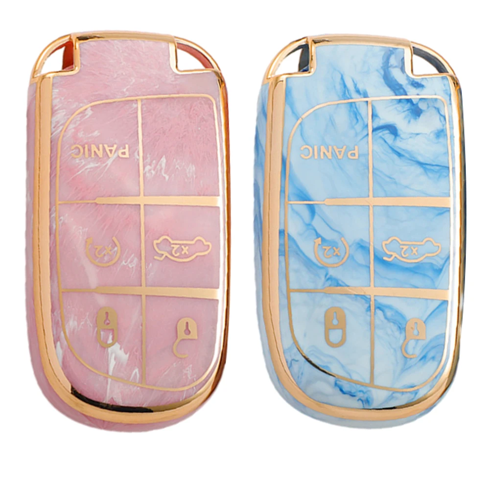

1x 5 Buttons Car Key Fob Case Pink/ Blue Cover TPU Holder Protective Shell For 200 300,for-Dodge For Charger For CHALLENGER