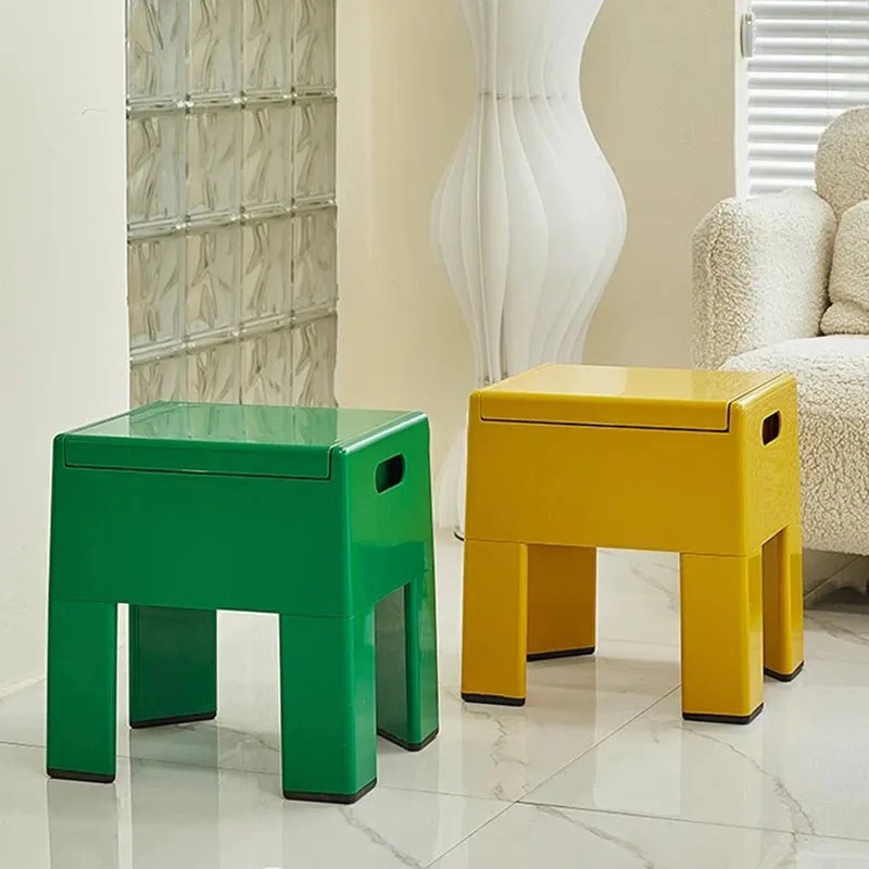 

Luxury Plastic Stool Storage Kitchen Ultralight Minimalist Creative Foot Stool Kitchen Leisure Designer Sillas Unique Furniture