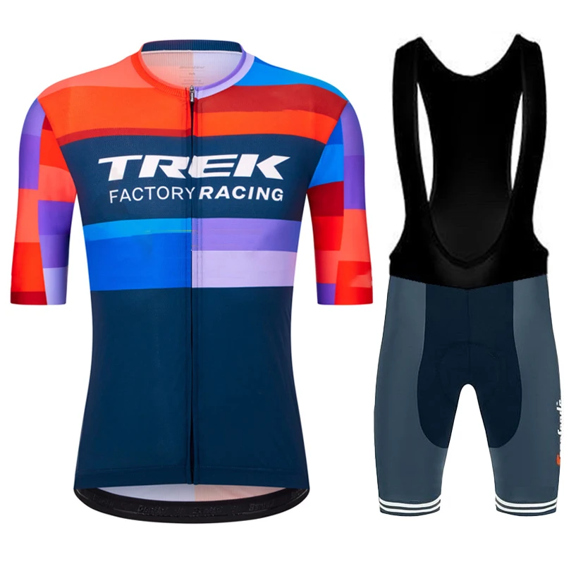 Men's Mtb Clothing Cycling Jersey Set TREK Uniform Bike Man Laser Cut Suit Clothes Jacket Mens Shorts Triathlon Jerseys 2025 Bib 2