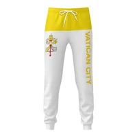Mens Sweatpants Vatican City Flag Pants with Pockets Joggers Soccer Football Multifunction Sports Sweat With Drawstring 1