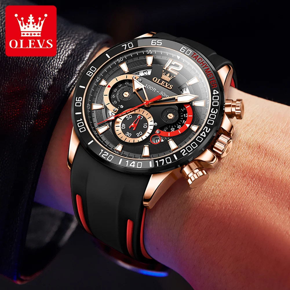 OLEVS Men's Fashion Quartz Waterproof Luminous Sports Watch with Original Box