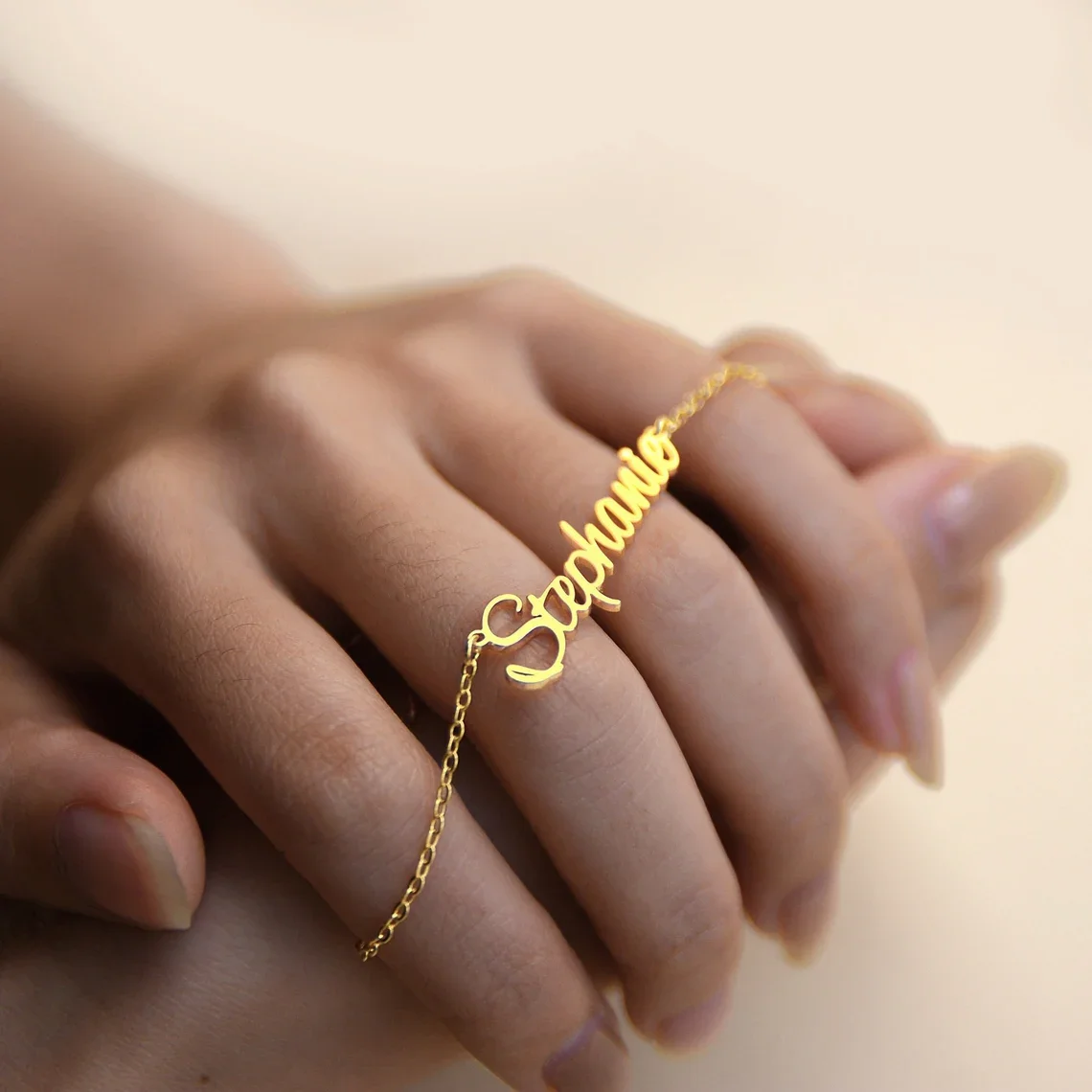 

Custom Name Bracelet For Women Any Font with Gold Stainless Steel Bracelet Necklace Best Friend Perfect Birthday Gift