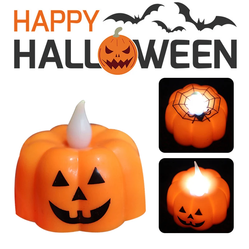 

Halloween Small Night Light Portable Pumpkin Lamp Electronic Candle With Battery LED Christmas Ornaments Home Decorations