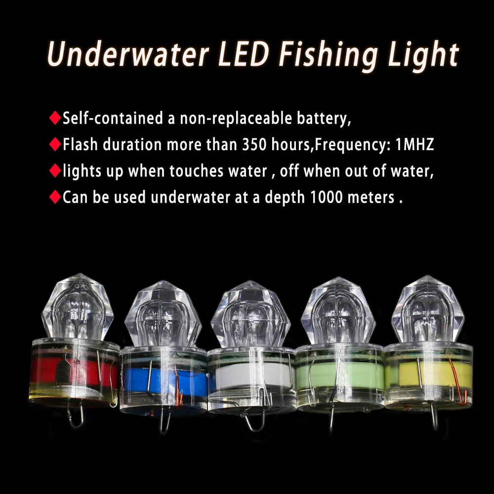 Lionriver Deep Drop LED Flash Fishing Light Luminous Diamond Shape Lamps  For Deep Sea Squid Saltwater Fishing Lure Bait Tackle