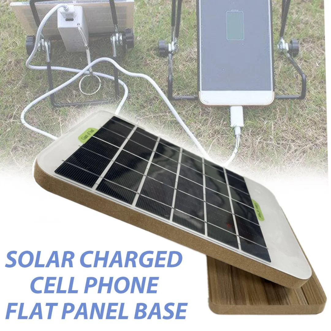 1pc 10w Solar Panel Foldable Wooden Base Dual Usb Charger For Mobile Phone  Monocrystalline Silicon Panel For Outoor Travel - Solar Cells, Solar Panel  - AliExpress