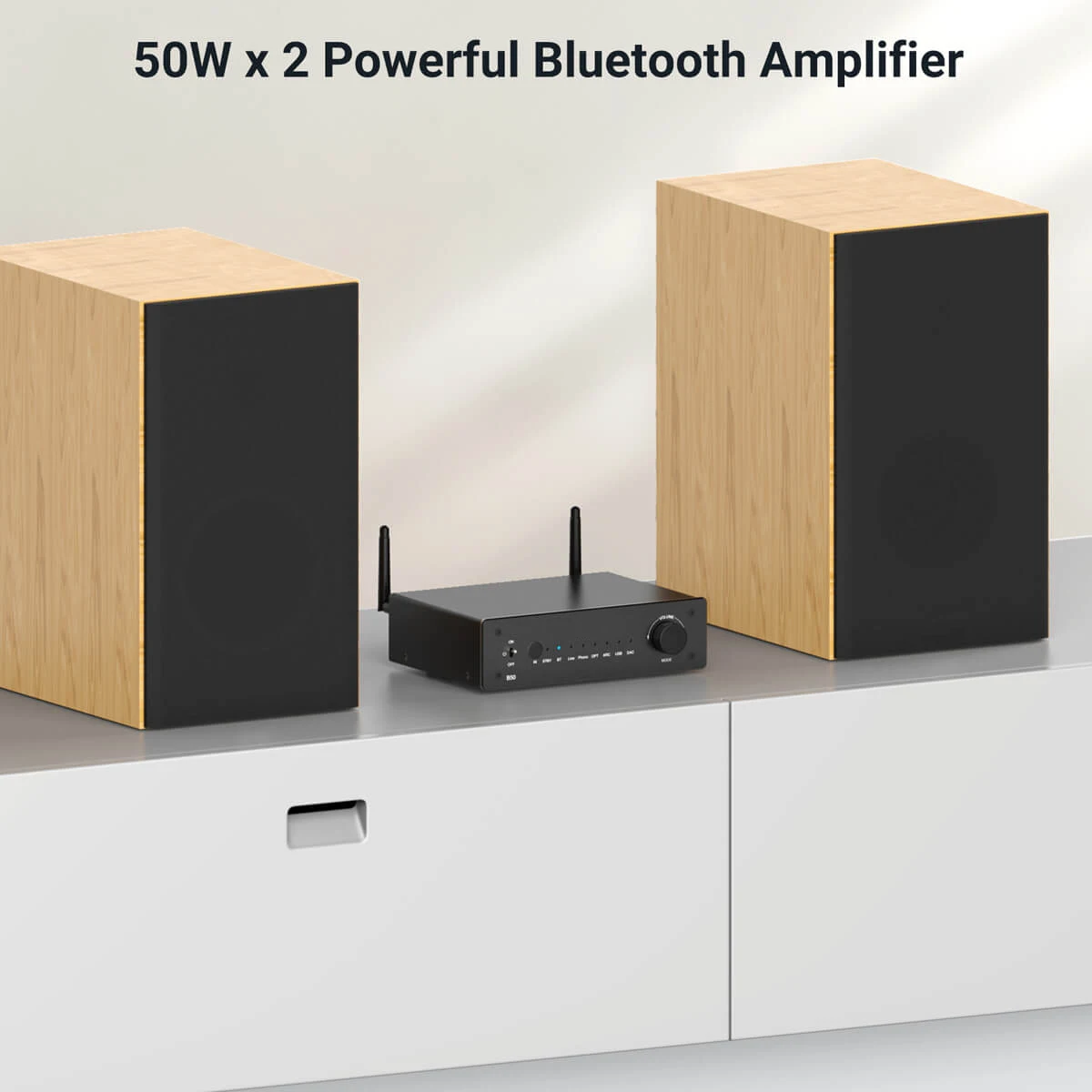 홈 오디오 시스템 앰프, 블루투스 스테레오 앰프, 송신기 포함, B50, 50W x 2