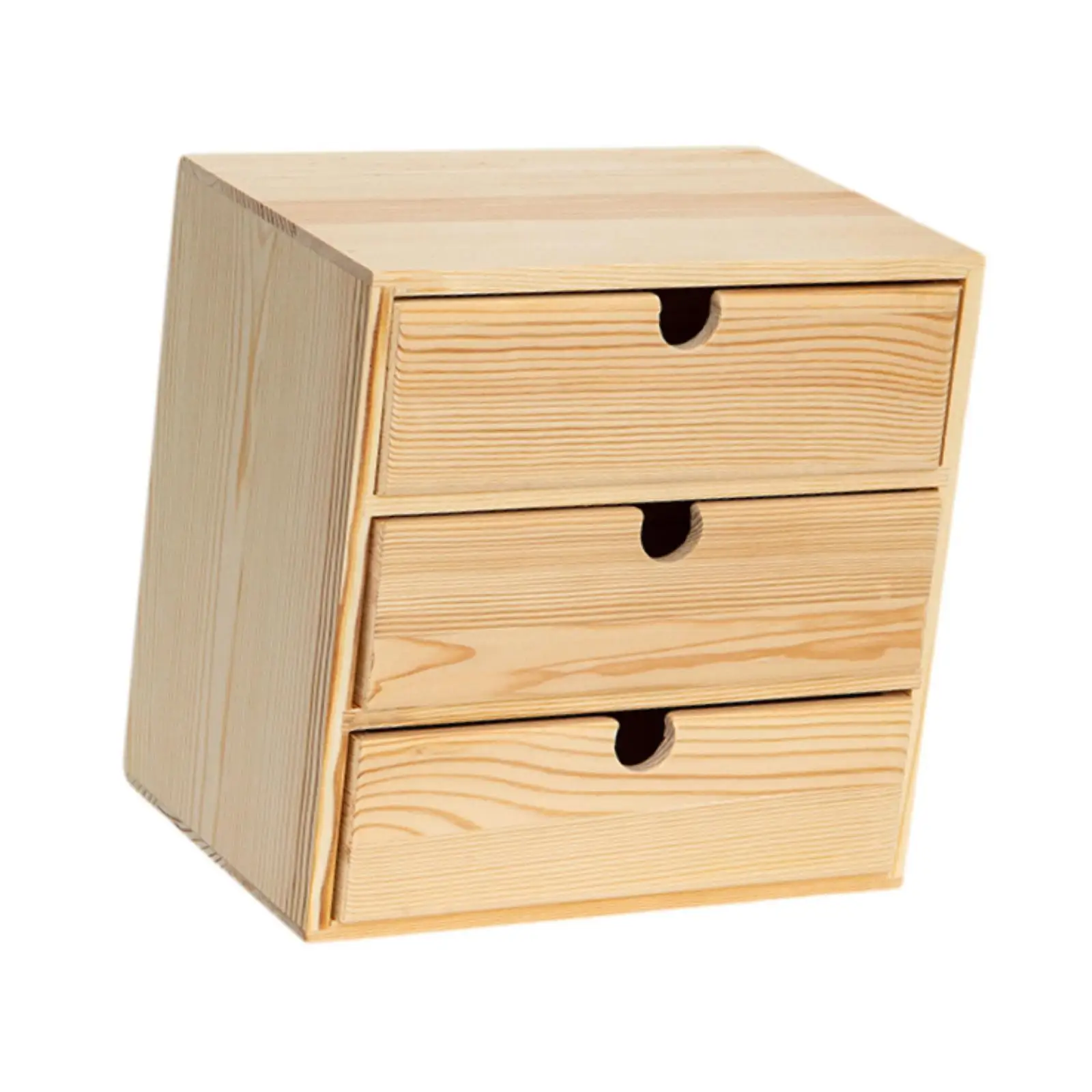 Wooden Jewelry Box for Women Office Desk Accessories with 3 Drawers Wooden Desk Organizer Desktop Wooden Drawer for Office Home