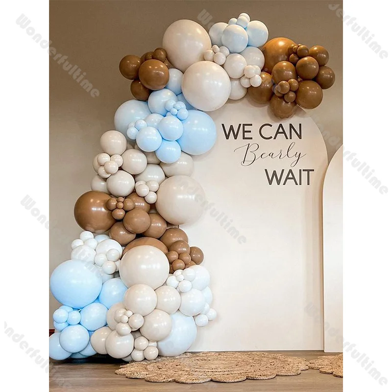 

164pcs Balloons Arch Kit White Sand Blue Baby Shower Birthday Party Kit Gender Reveal Retro Bridal Shower Wedding Balloon Set