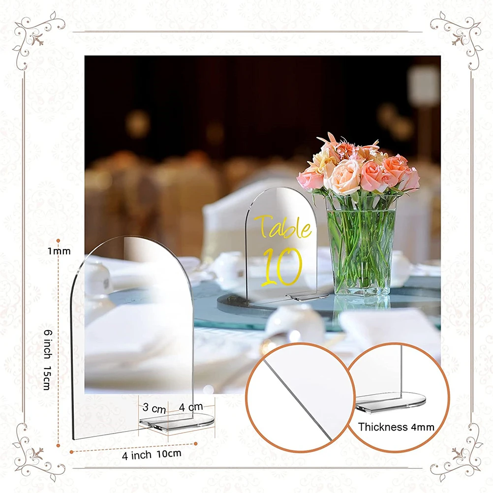 

20Pcs Wedding Wedding Table Wedding Decor Reusable Wedding Table Cards Acrylic Signs Number Digital Sign DIY Blank Chair