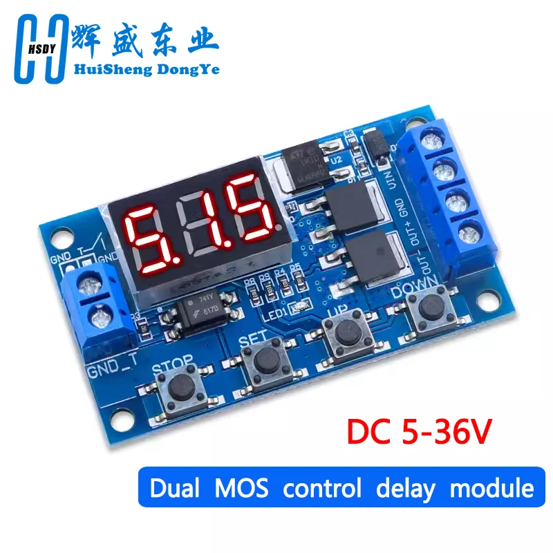 DC 12V 24V Dual MOS LED Digital Time Delay Relay Trigger Cycle Timer