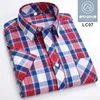 2024 Summer  Regular Fit Classic Young Cotton Plaid Short Sleeve Shirts For Men Plus Size  England  Style Shirts Man's Clothing 6