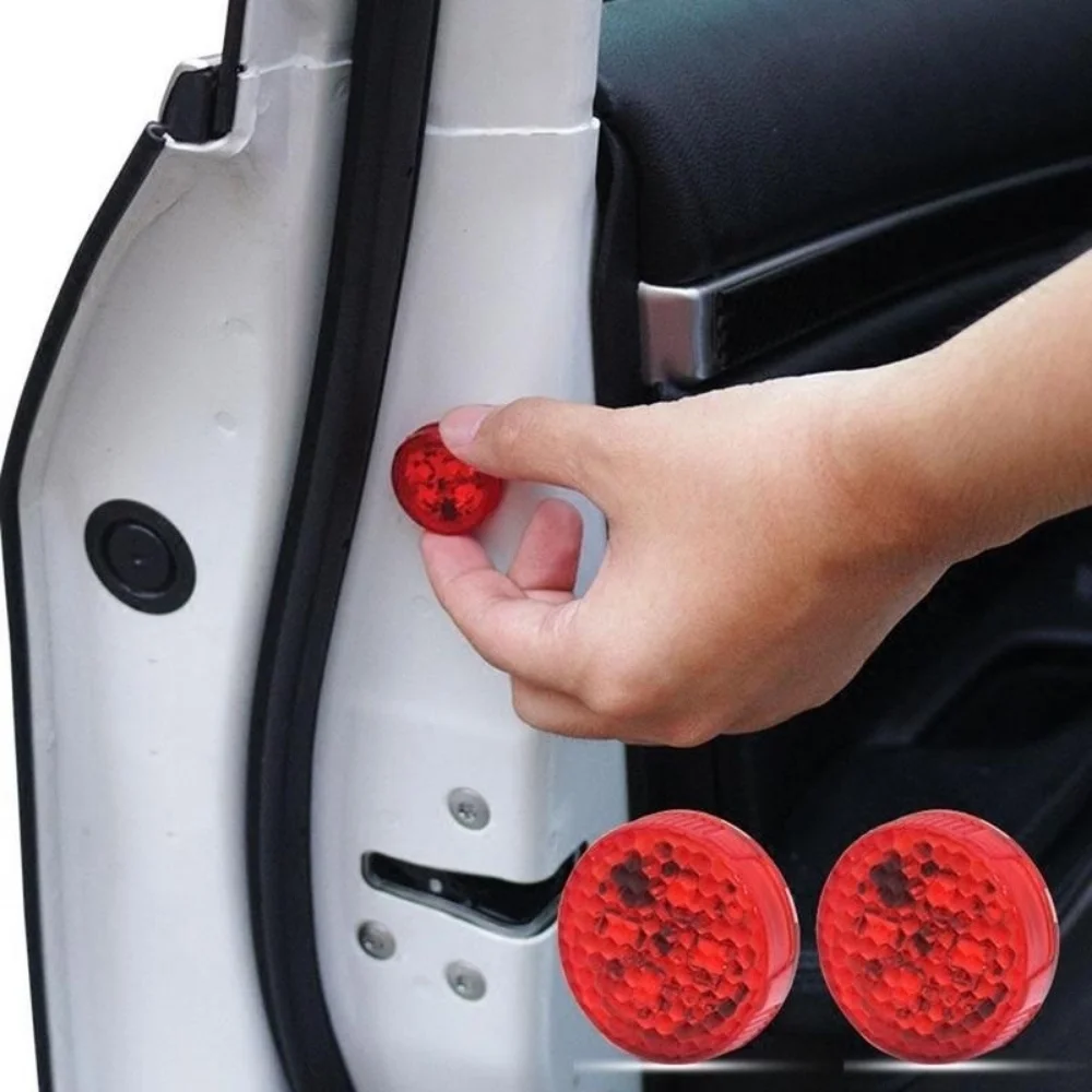 Car Door Light 2PCS Warning Light Anti Collision Flash Red Wireless Alarm Lamp Strobe Turn Signal Parking
