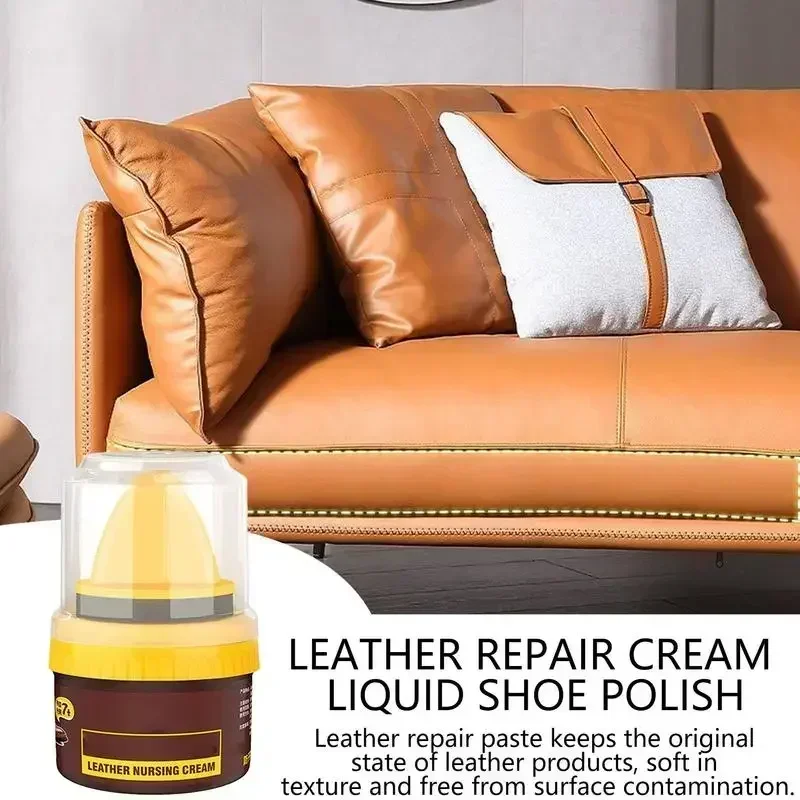 50ml Leather Shoe Brush Polish Brush Shoe Maintenance Brightening Cleaning Duster Sponge Wipe Colorless/Black/Brown