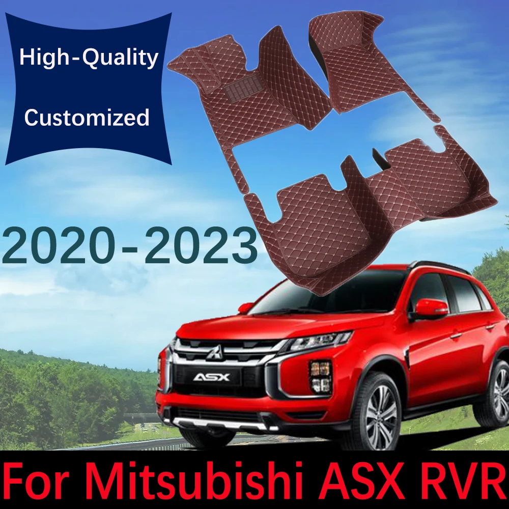 

Custom Leather Car Floor Mats For Mitsubishi ASX RVR Outlander Sport 2020~2023 Automobile Carpet Rugs Foot Pads Interior