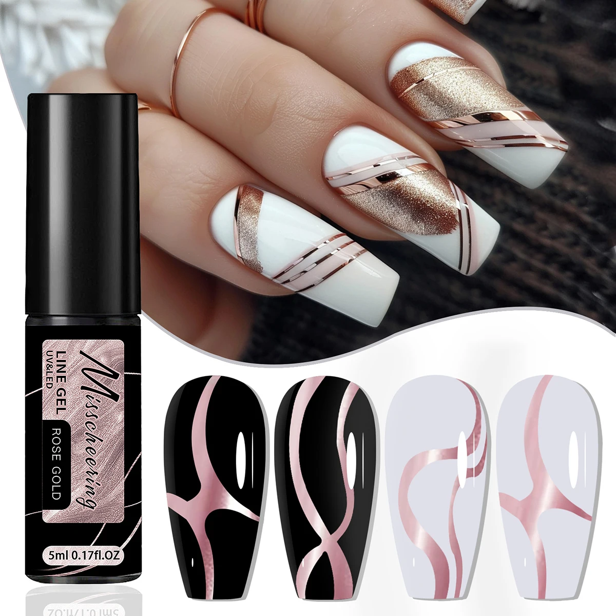 Gold Silver Metallic Chrome Mirror Effect Nail Gel Polish