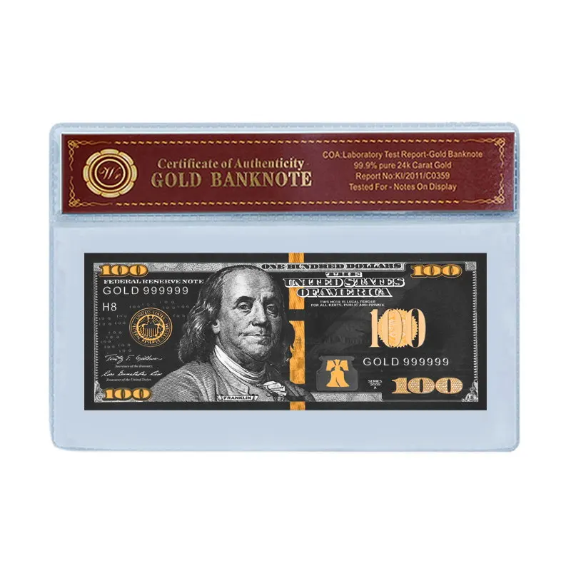 Banconota In Lamina Color Oro Usa Con Set Di Banconote In Dollari A Manica Banconota In Plastica Prop Denaro Da Collezione Valuta Souvenir Regalo Azie