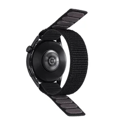 Durable 22mm Nylon Strap Hook Loop Watchband Bracelet - 22mm Width (Black)