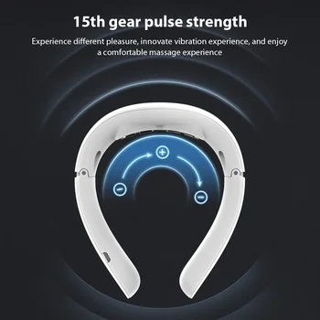 Neck Physical Therapy Massager 15 Gears 6 Modes Cervical Therapy Massage Stimulator USB Charging Vibration Pulse for Home Office 4
