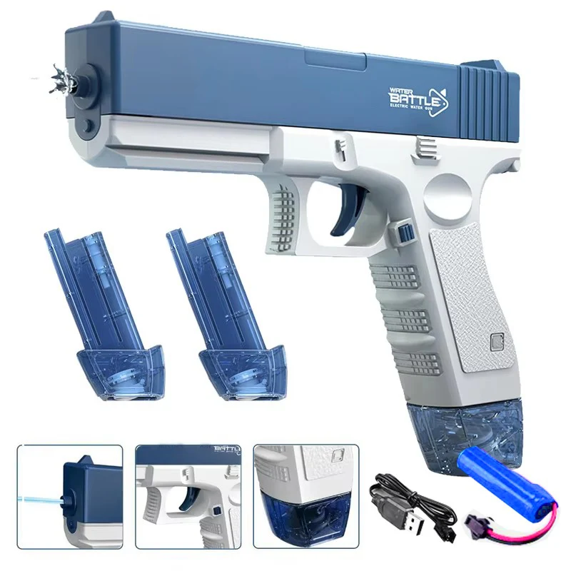 Amazing Flash Light Electric Water Gun, Cool Laser Shooting Pistol, New Creative Toys For Kids Summer Gift_voghion.com