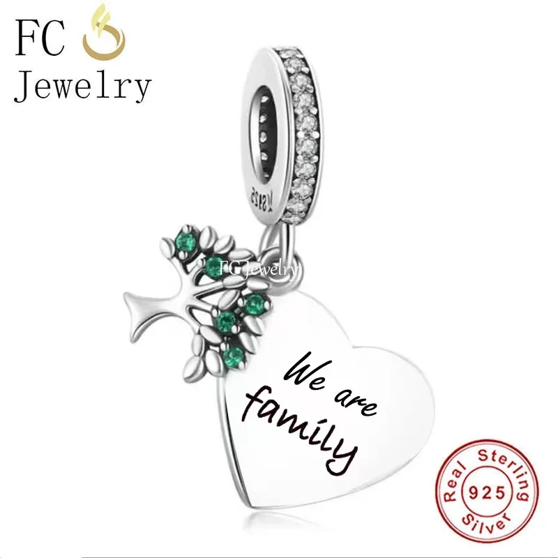 

FC ювелирные изделия подходят оригинальный Pan талисман браслет 925 Стерлинговое Серебро мы Семья Любовь Сердце Дерево жизни бусины для женщин