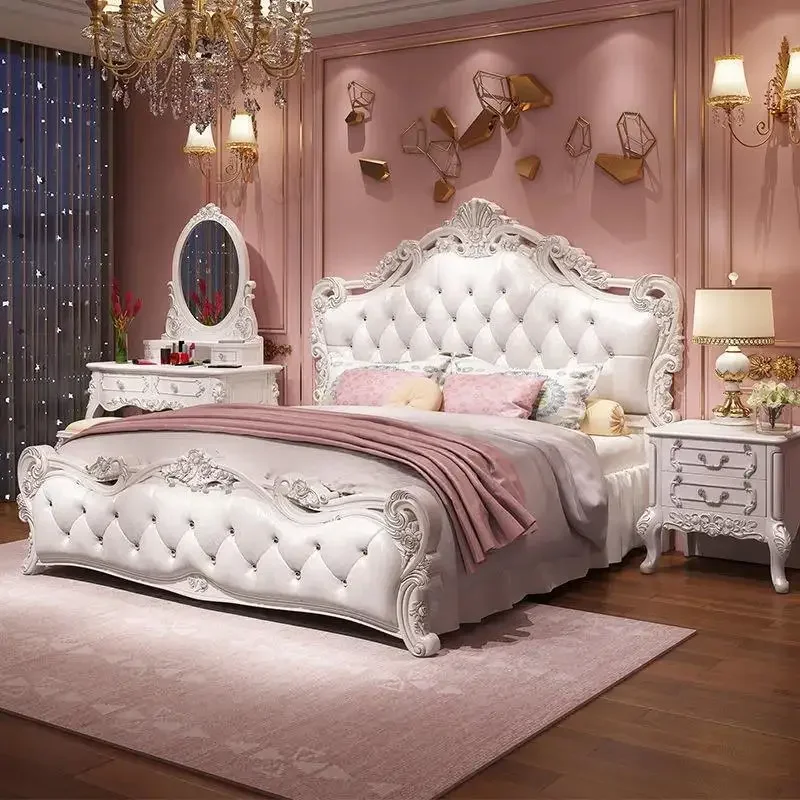 Pink Princess Princess Queen Bed Pink Romantic French Princess