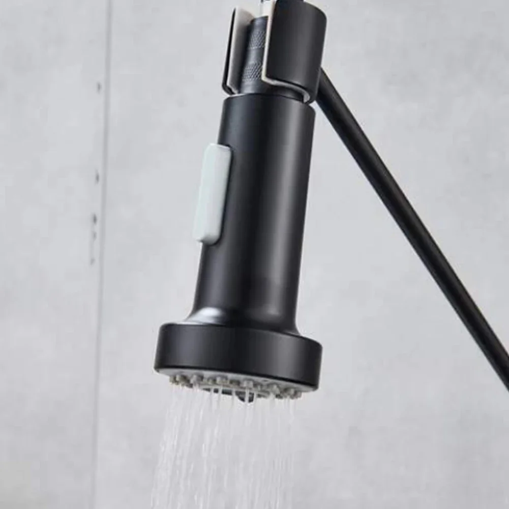 1pc Home Faucet Tap Sink Black Fixtures For Kitchen G1 / 2 ABS Plastic Nozzle Bubbler Pull Out Spray Head Faucet Kitchen 3