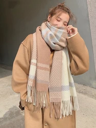 New Free Shipping Scarf Headscarf Winter Women Ladies Men Preppy Striped Warm Scarves Soft Pashmina Mujer Female Male Wrap Shawl