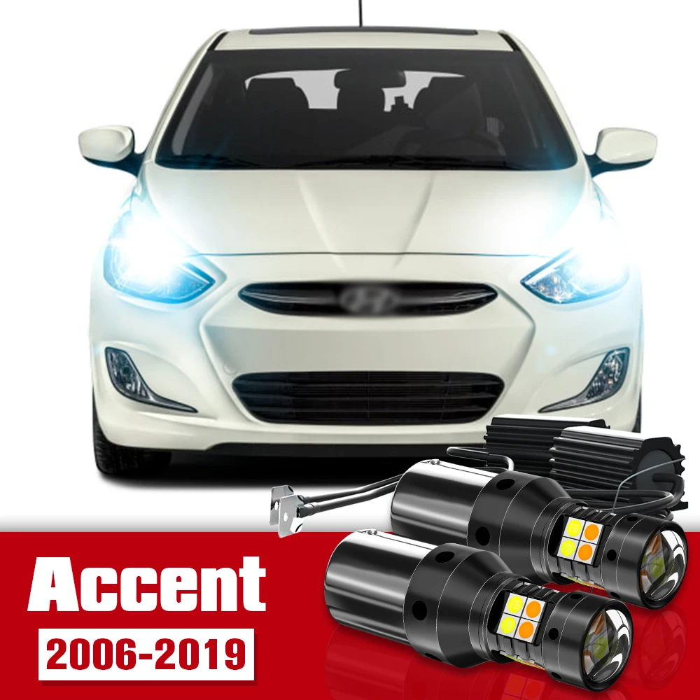 

2pcs LED Accessories Dual Mode Turn Signal+Daytime Running Light DRL For Hyundai Accent 3 4 5 2006-2019 2010 2011 2012 2017 2018