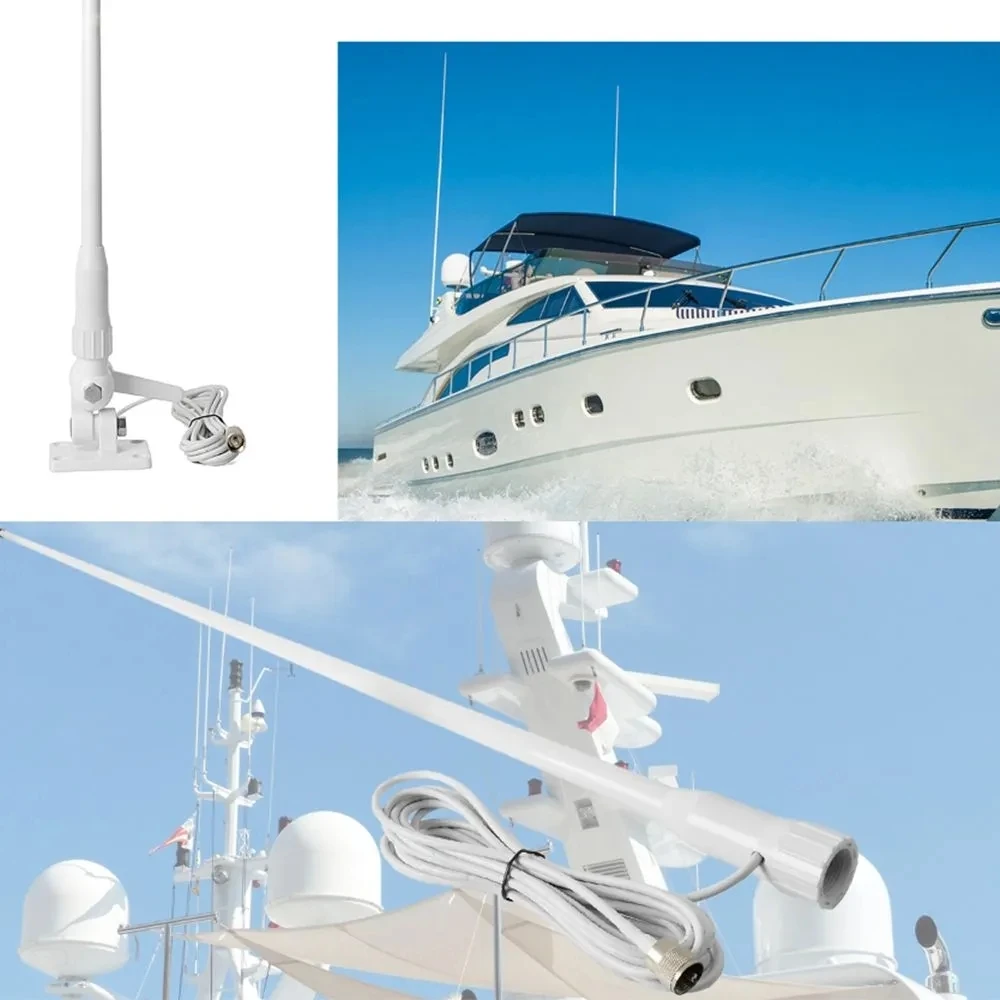 전문가용 156/163MHz VHF 해상용 휩 안테나, 고성능 유리섬유 VHF 안테나 (보트용), 내식성 및 UV 안정성