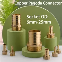 ข้อต่อทองเหลืองแบบ Pagoda สำหรับท่อ ขนาด 4 มม.-25 มม. แบบเกลียว 1/2 นิ้ว 3/4 นิ้ว BSP ข้อต่อทองแดง ตัวเชื่อมต่อ ตัวแปลง 1