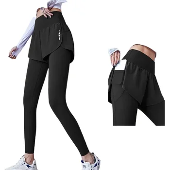 Women Yoga Pants Yoga Clothes Gym Sportswear Workout Running Yoga Leggings Elastic Quick-drying High Waisted Sports Tights Dress 1