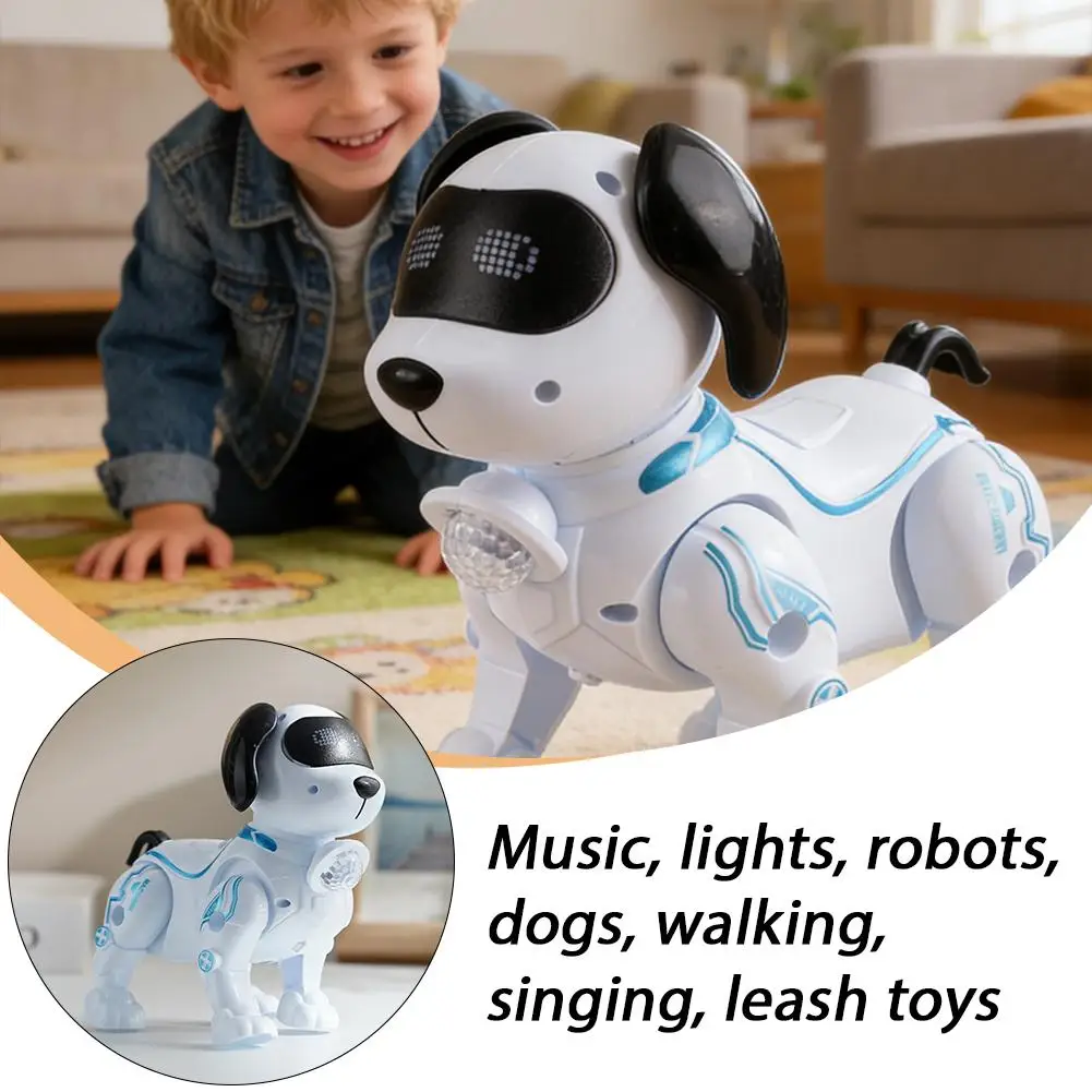 음악과 조명, 목줄, 걷기, 춤추기 기능을 갖춘 인터랙티브 전자 로봇 강아지 장난감, 자율 움직임, 다이나믹 댄스 스텝