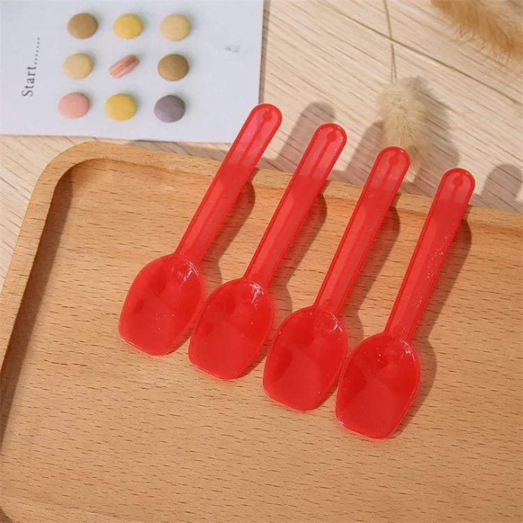Mini Colorful Plastic Spoons Disposable Flatware Spoons for Jelly Ice Cream Dessert Appetizer Birthday Party Tableware 10pc