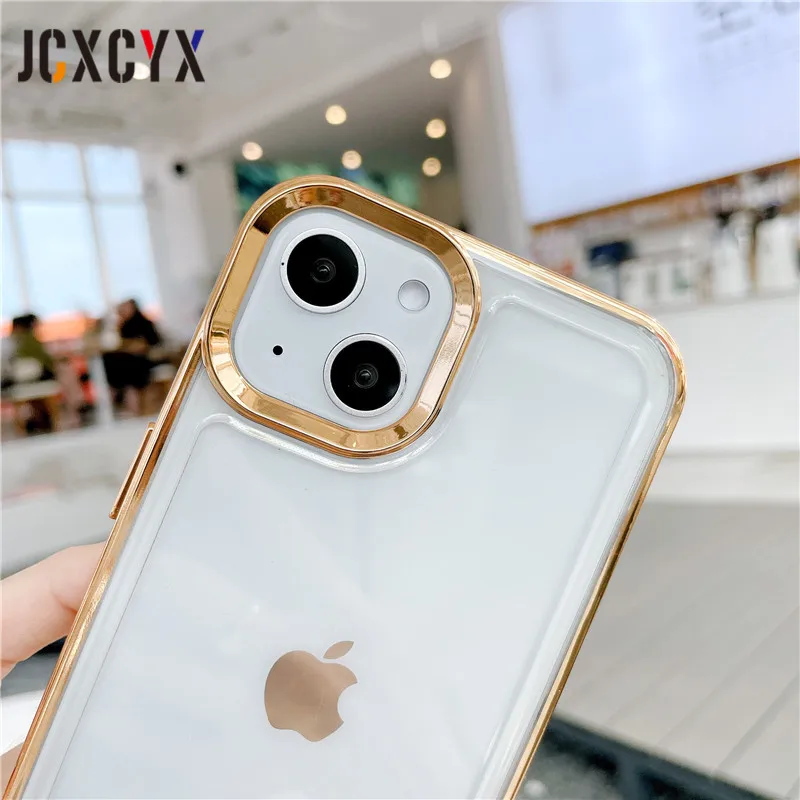 iphone 12 pro max phone case Luxury Shockproof Plating Clear Hard Case for iPhone 13 12 Pro Max 11 X S XR 7 8 Plus SE3 Lens Protective Transparent Soft Cover case iphone 12 pro max