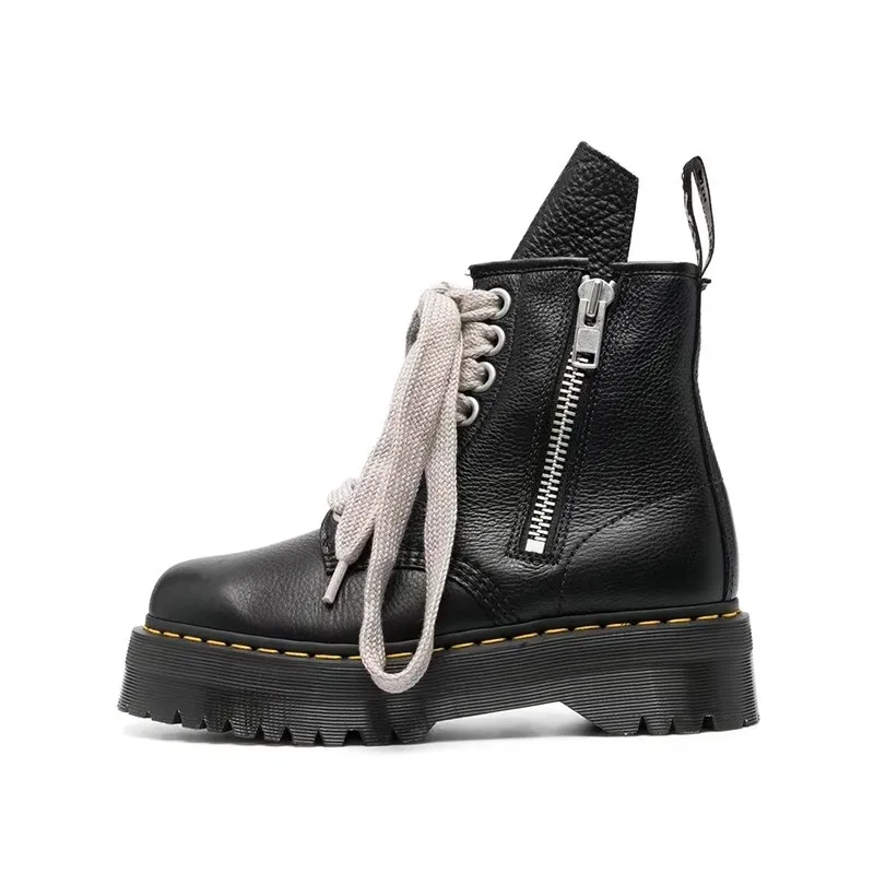 

Diablo Co branded Fashion Shoes Men's Thick Sole Handsome Short Boots Side Zipper Autumn/Winter Trend Genuine Leather Durable Co