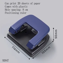 Portable Double - Hole Punch with Removable Base and 8 mm Spacing, Ideal - 2 (M    1pcs)