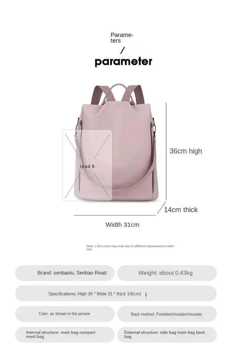 Große Kapazität Vielseitige Reise Casual Doppel Schulter Taschen Multifunktionale Anti-diebstahl Outdoor Reise Rucksack Gym Sport Tasche – Detail 1