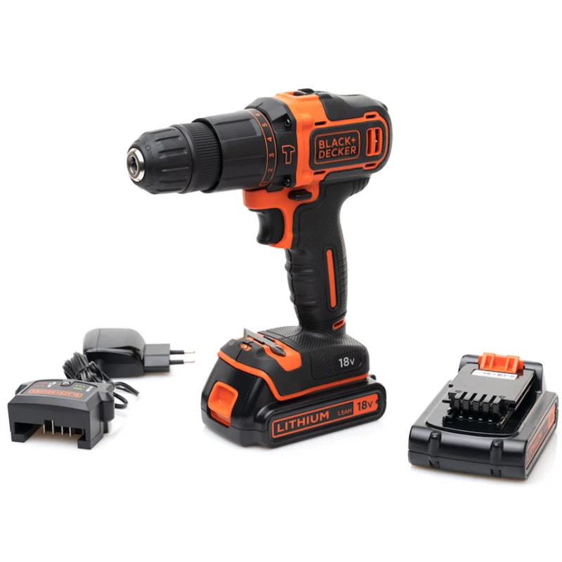 Дрель-шуруповерт аккумуляторная ударная BLACK+DECKER BDCHD18KB (2 Li-ion батареи 18В 1 5 Ач 2