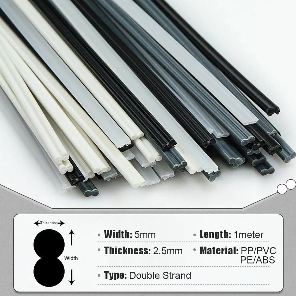 10/40/80PCS Plastic Welding Rods ABS/PP/PVC/PE Welding Sticks 5x2.5mm for Plastic Welder Gun Bumper Repair Welding Supplies 20CM images - 6