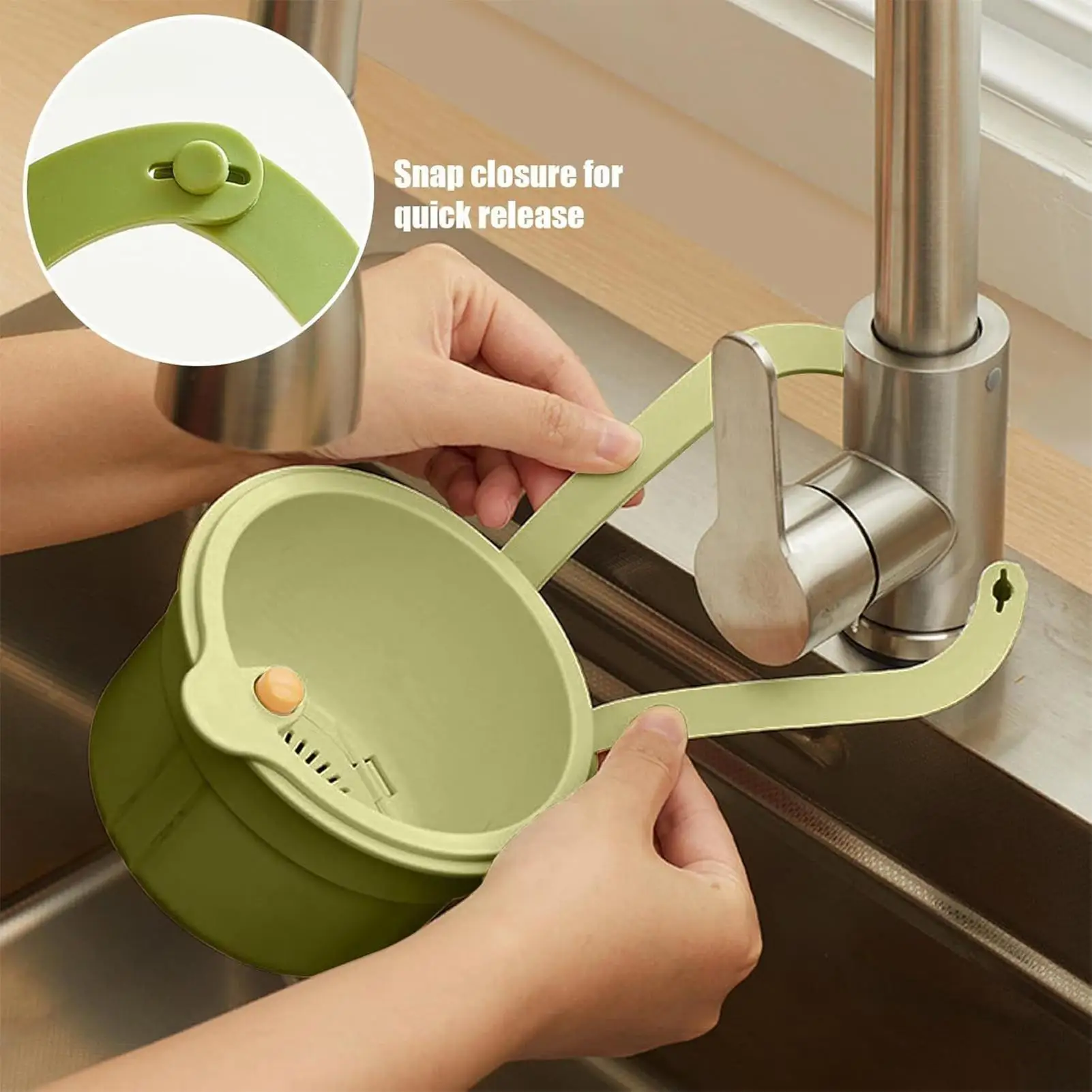 Sink drain basket can be hung kitchen sink separation residue filter basket fruit washing filter basket faucet hanging  basket