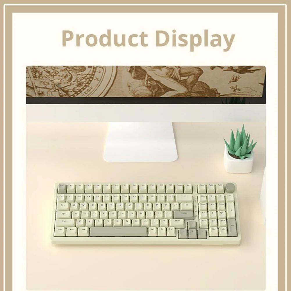 게이밍 기계식 키보드 PBT 키캡, 유선 기계식 키보드, PC 데스크탑 노트북용 USB C 타입 게이밍 키보드, 99 키