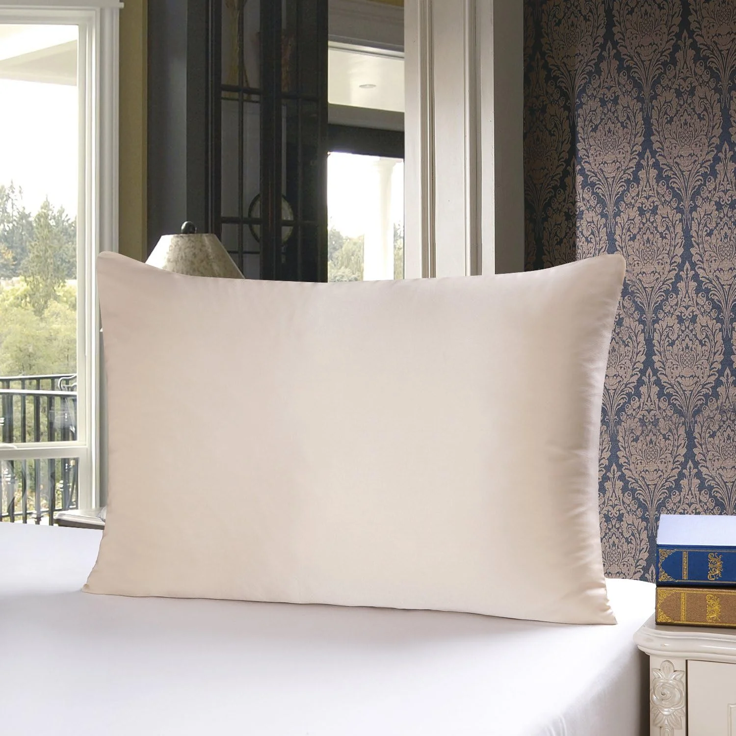 22 Momme 100% Natural Mulberry Silk Pillowcase With OEKO-TEX Front in Real Silk & Back in Lenzing Tencel Fabric,Silk Pillow Case 2