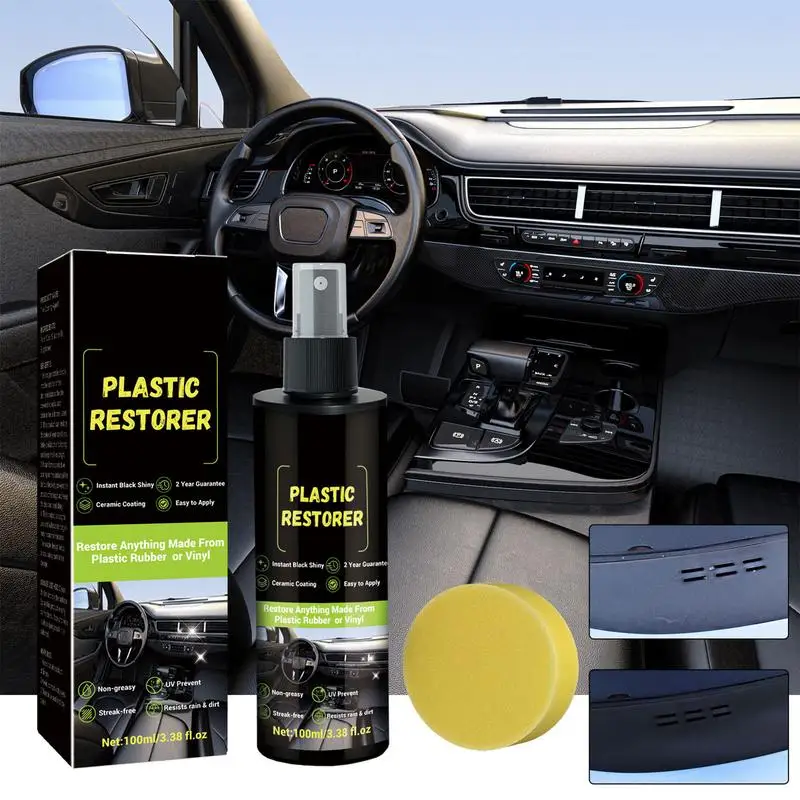 

Car Ceramic Trim Coating Spray 100ml Auto Interior Detailer Plastic Leather Restorer Auto Clean Refresh Restoration Agent