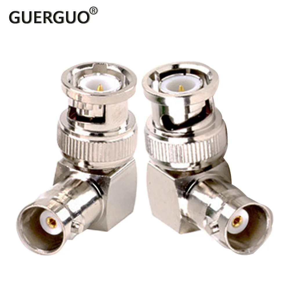 1PC RF Coaxial Adapter BNC Female Jack Connector to BNC Male Right Angle Copper