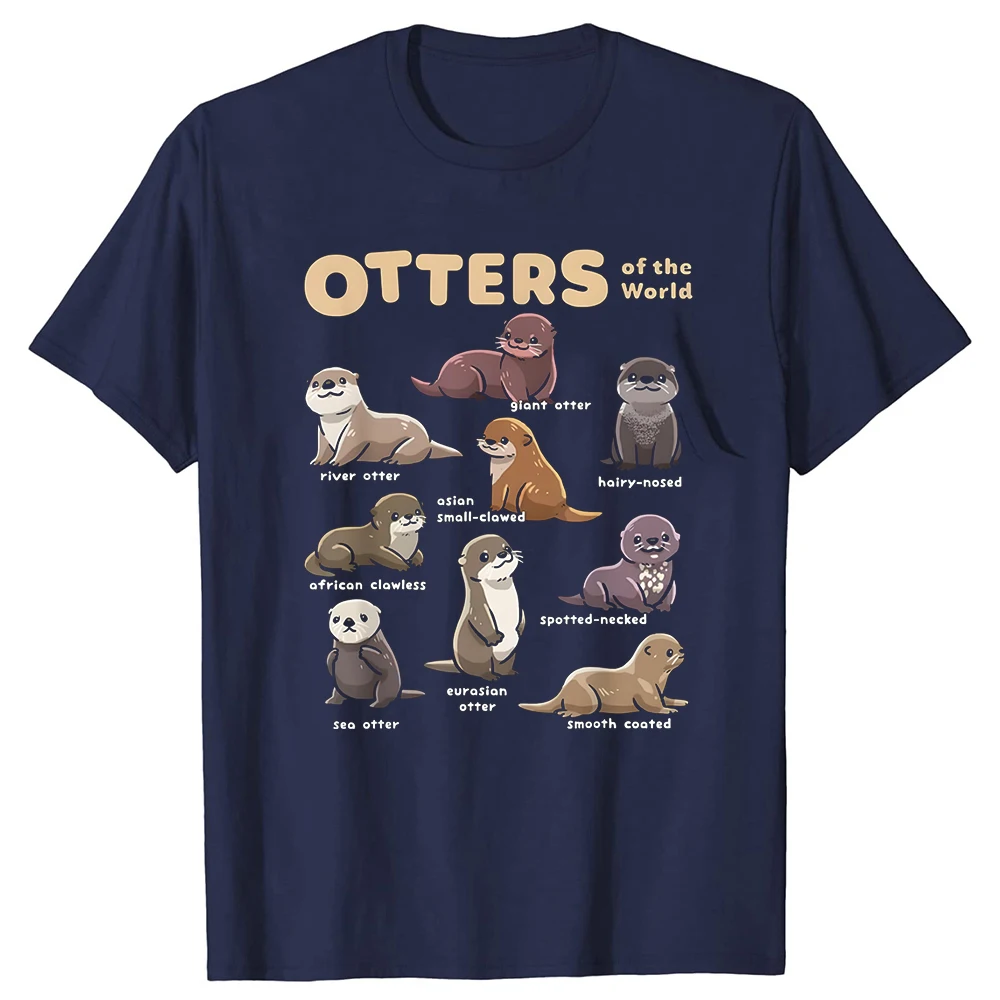Sea Otter World: Educational Casual Unisex Cotton T-Shirt