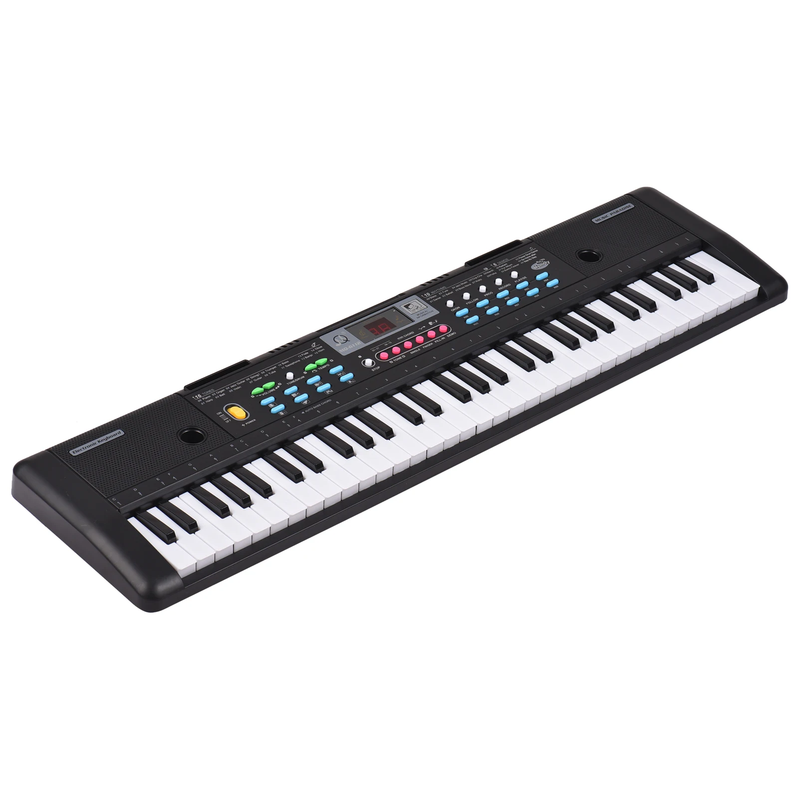 Piano Numérique 61 Touches Multifonction – USB, Micro, Enseignement – Débutants Enfants – Noir