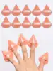 10pcs Triangle Shape Velvet Powder Puffs, Soft Makeup Blender Sponges For Face Contouring, Eyes & Corners 2