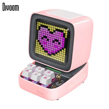 Divoom Ditoo-Pro Retro Pixel Art Bluetooth Portable Speaker Alarm Clock DIY LED Display Board, Cute Gift Home Light Decoration