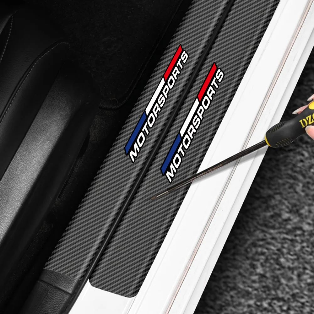 Motorsport Carbon Faser Auto Tür Schwelle Aufkleber Auto Stamm Stoßstange Streifen Für Peugeot 308 408 508 RCZ 208 3008 2008 206 207 – Detail 5