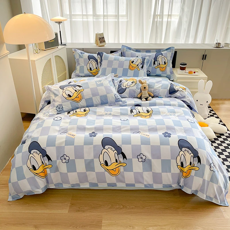 New Brand Mickey Mouse Bedding Set Disney Winnie The Pooh Cartoon Duvet  Cover Set Bed Sheet Pillowcase Twin Full Queen King Size - AliExpress